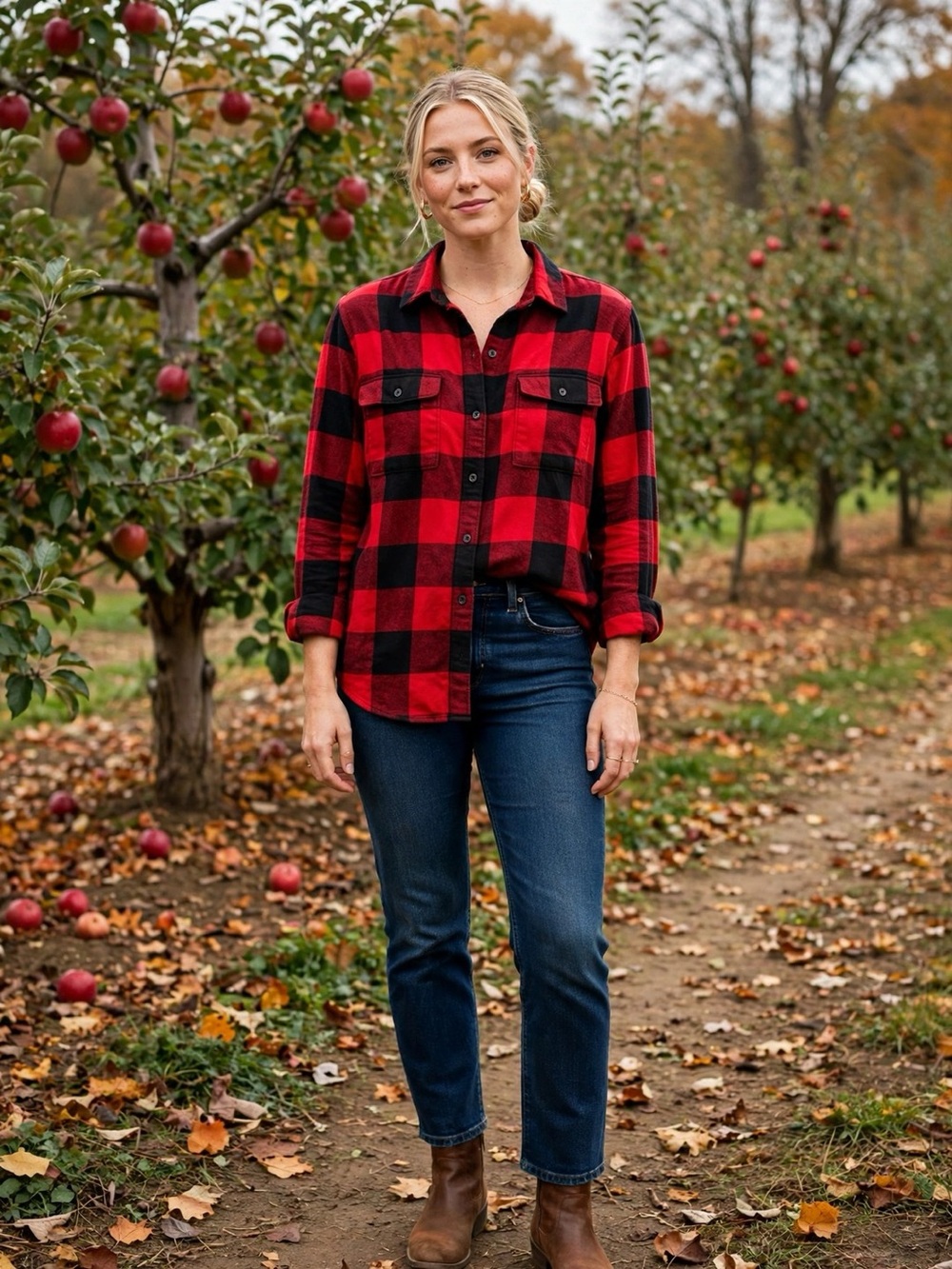 Old Navy Red Black Buffalo Plaid Flannel Shirt 100% Cotton Chest Pockets | L